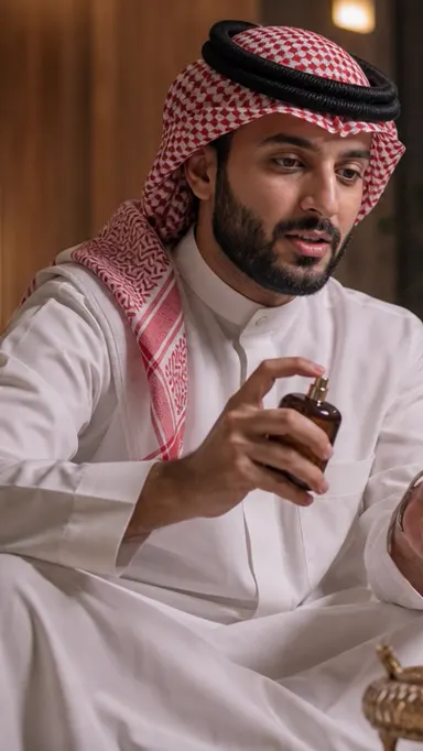 Khaleeji creator filming a perfume in Riyadh